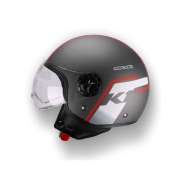 Smook K1 Jet Helm Schwarz Rot