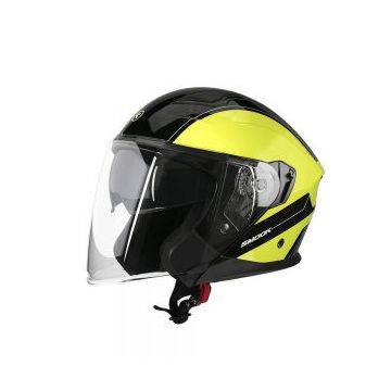 Smook NJT-ONE Jet Helmet Schwarz Fluo Gelb