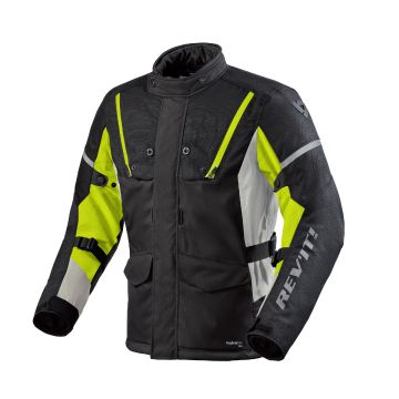 Rev'it Horizon 3 H2O Motorrad Tourenjacke Schwarz Gelb Neon